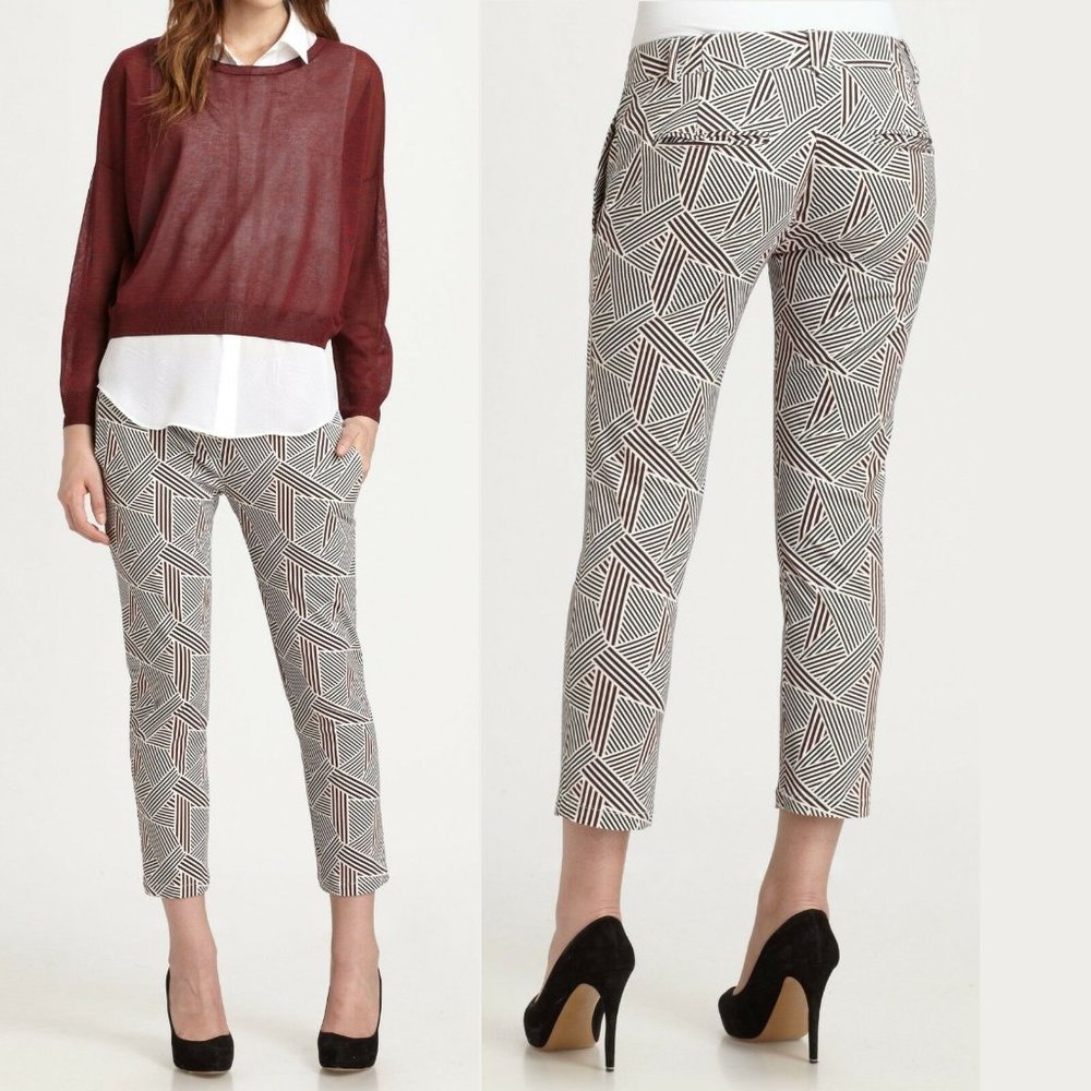 NWOT Theory ROCHELY Denim Bourgeois Printed Cropped Jeans 0